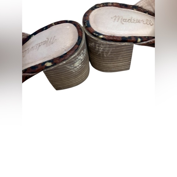 Madewell The Carey brown cheetah print Mules Real Calf Hair  sz 7 preloved - Picture 9 of 9